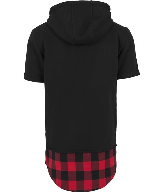 Peached Flanell Bottom Sleeveless Hoody black- red 3